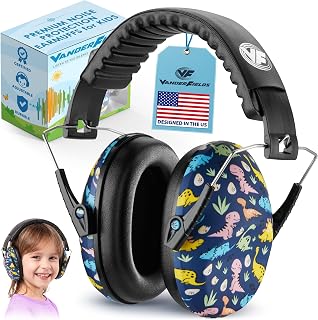 Kids Noise Canceling Headphones - 31 dB (2K Hz) - Ear Protection Earmuffs | Vanderfields' earmuffs protect child's hearing with certified noise-cancellation, soft ear cushions, and adjustable headband