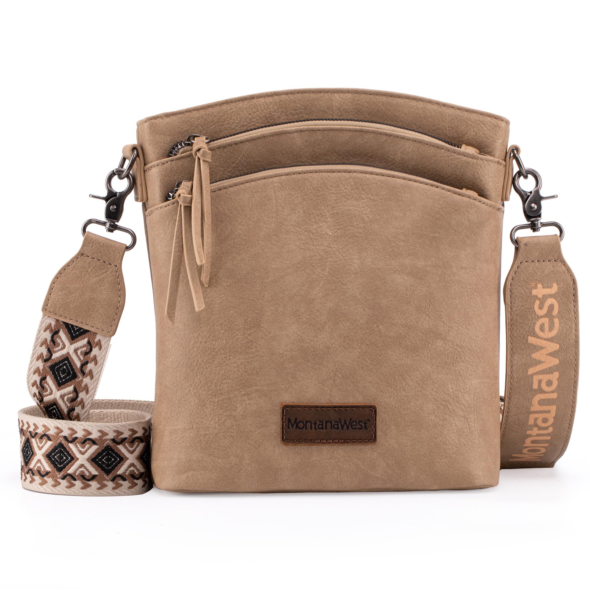 Montana West Double Compartments Cross Body Bag for Women with Adjustable Strap 