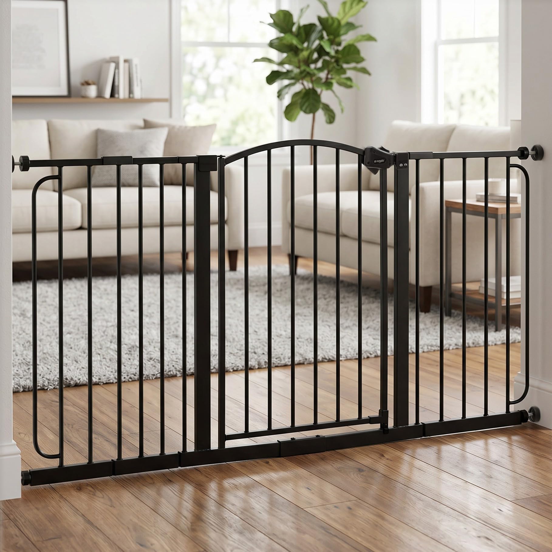 Regalo Safety 30.5"-58" Extra Wide Baby Gate, Bottom of Stairs &amp; D