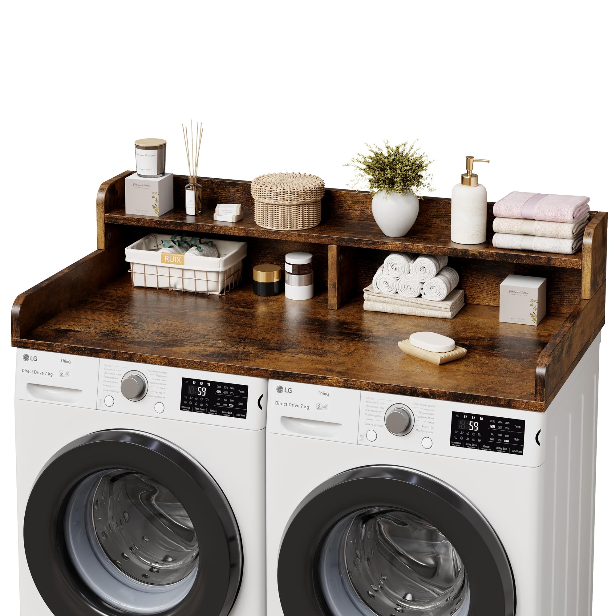 GarveeHome Washer Dryer Wood Countertop with Shelf, Laundry Countertop | Counter