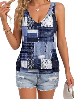 Umenlele Women's V Neck Casual Tank Tops