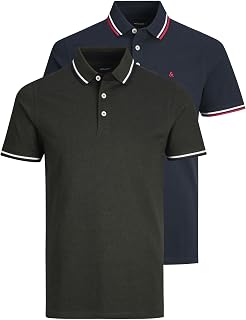 JACK & JONES Men's Jjepaulos Polo SS 2pk MP T-Shirt