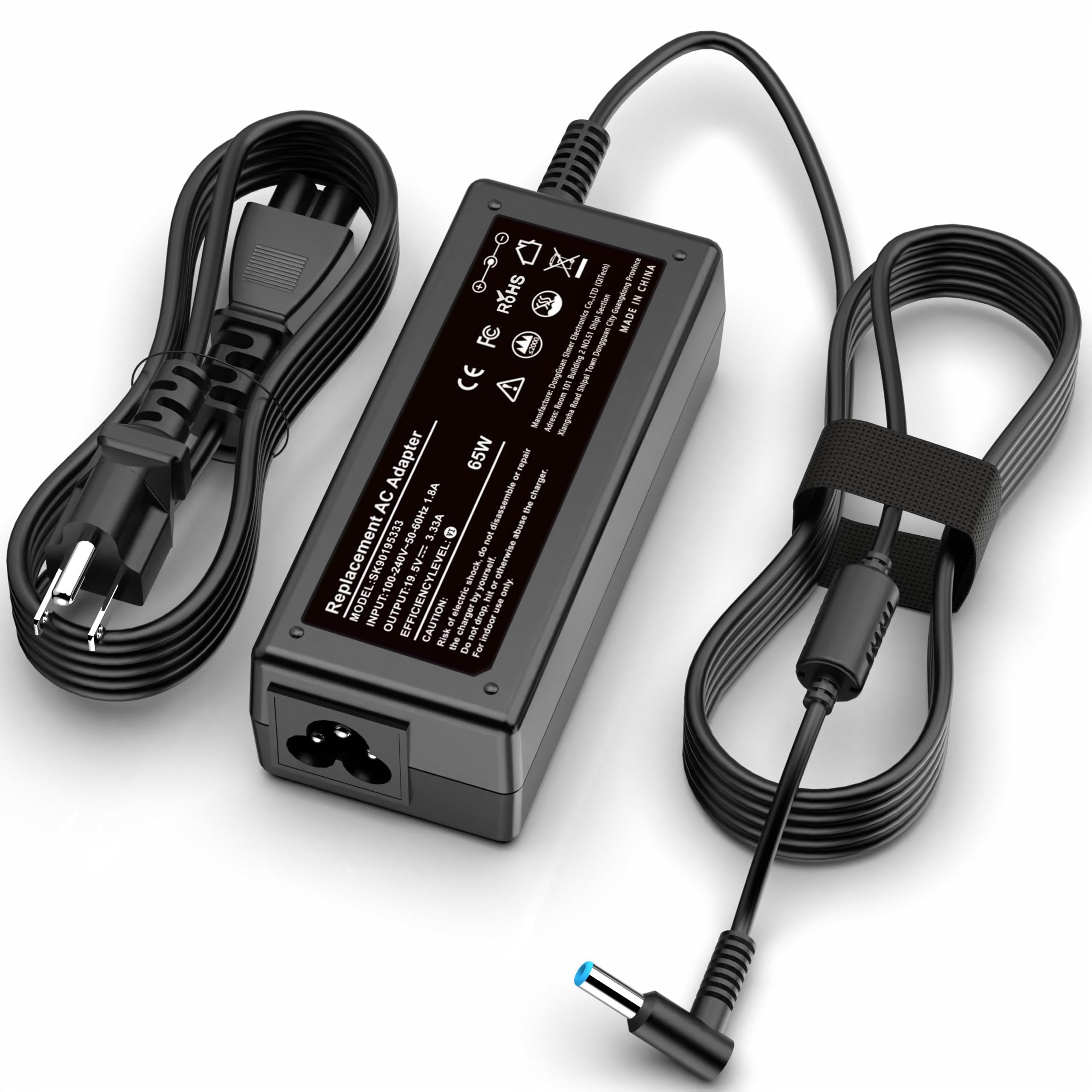 Replacement for HP Laptop Charger 65W 45W Computer Charger Smart Blue Tip Power 