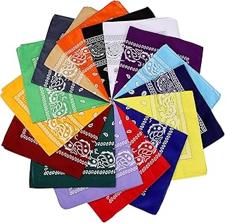 CECIAOAIME 16 Pcs Bandanas for Women Men 22x22 inch Headbands Head Scarf