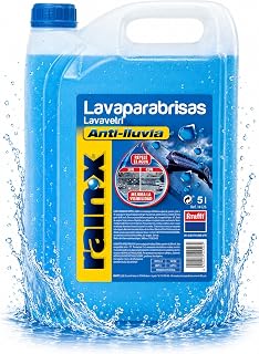 Rain-X Concentrated Car Windscreen Wiper Blade with Hydrophobic Anti-Rain Technology – Superior Visibility and Protection up to -5ºC – Water Repellent Formula – No Stains – 5L | Protección hasta -5ºC
