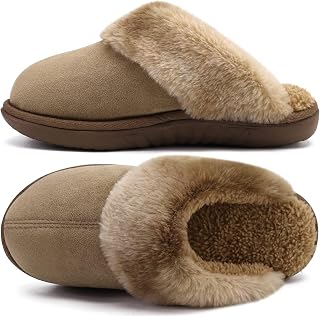 jiajiale Women's Slippers Cozy Warm Fluff Slipper for Winter Slip On