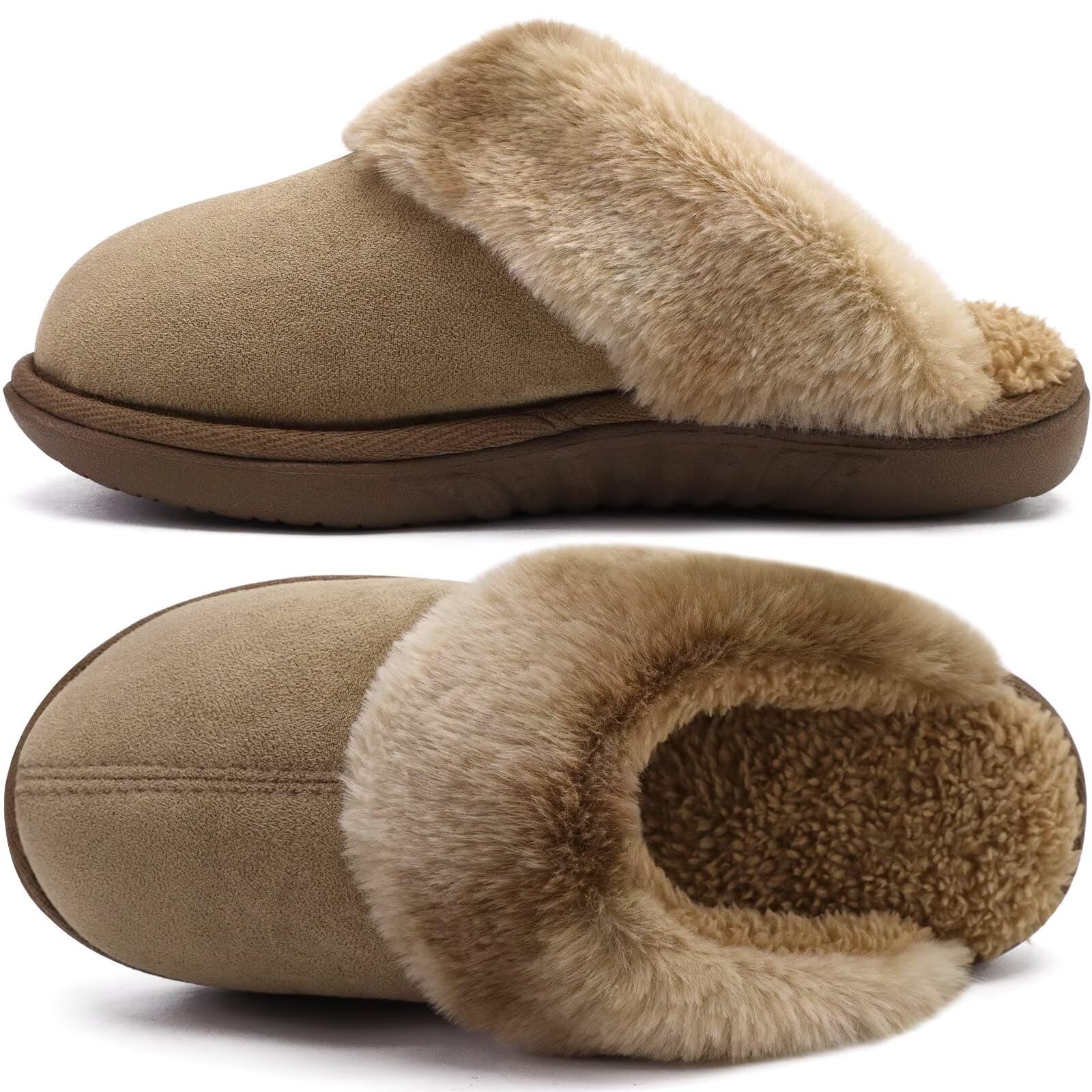 jiajiale Women's Slippers Cozy Warm Fluff Slipper for Winter Slip On