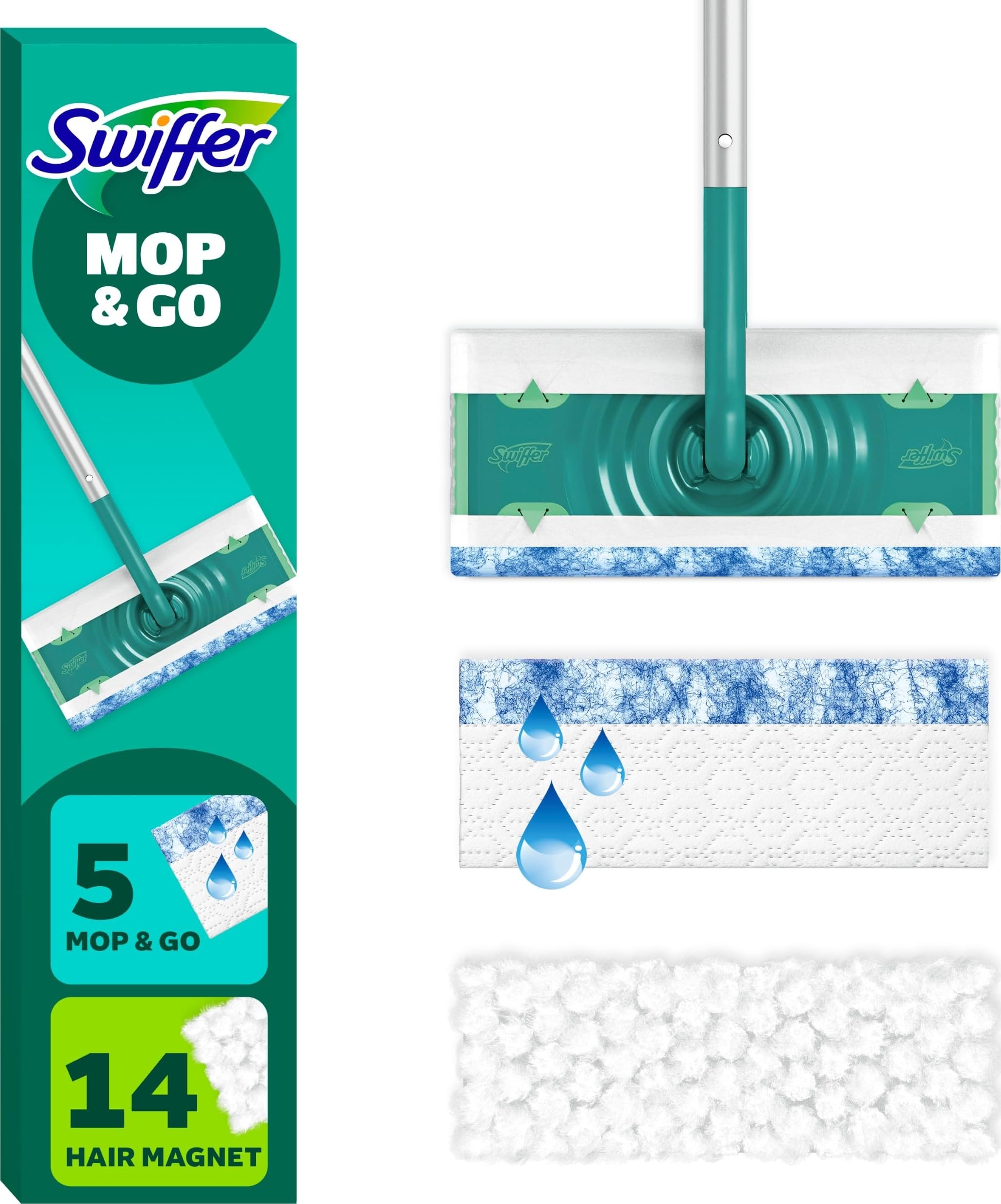 Swiffer Sweeper 2-in-1 Mops for Floor Cleaning, Dry and Wet Multi Surface Floor 