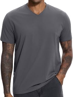 VEIISAR Premium V Neck T Shirts for Men - Modern Fitted Tees Vneck Undershirts