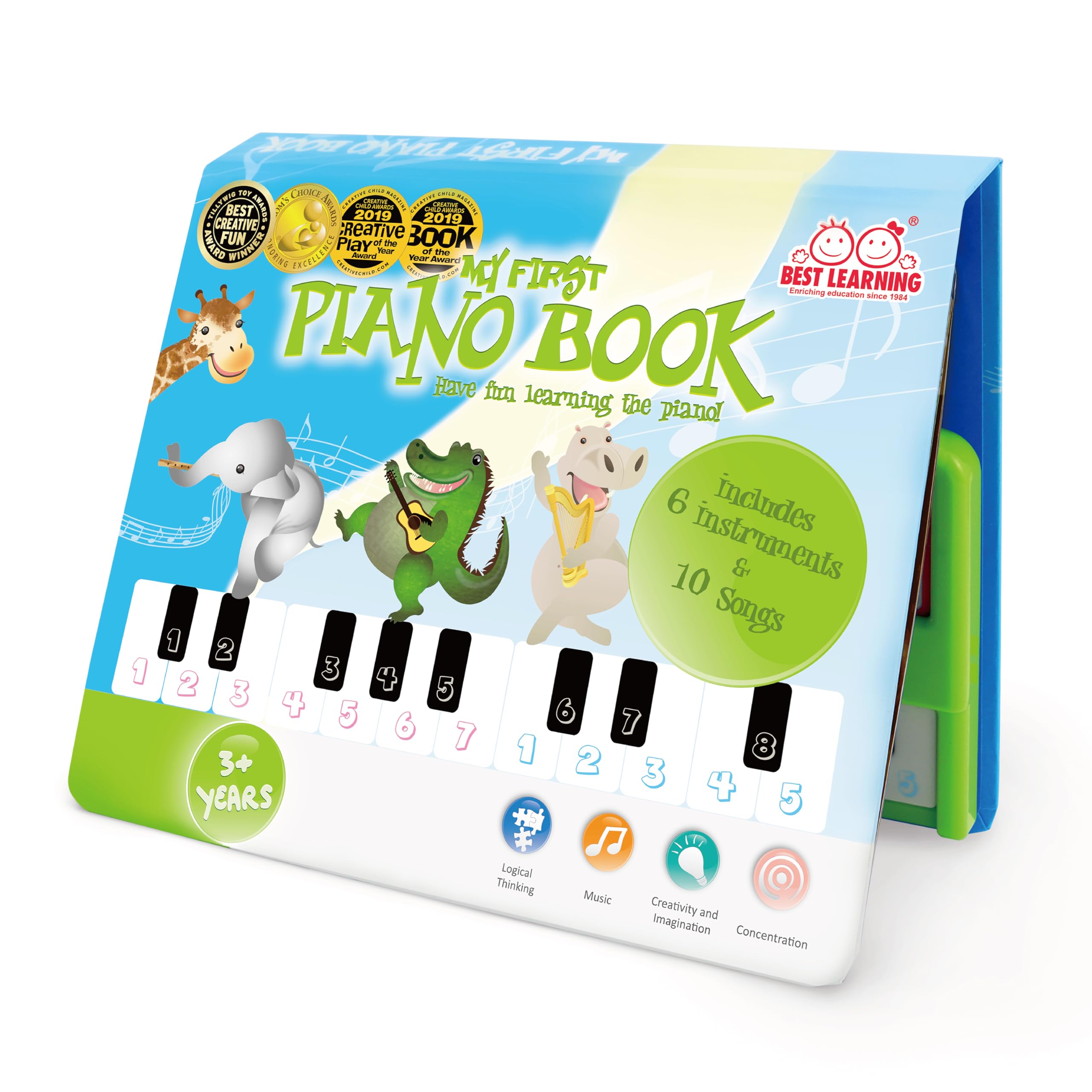 BEST LEARNING My First Piano Book - Toy Piano with Songbook for Kids | 10 Nurser