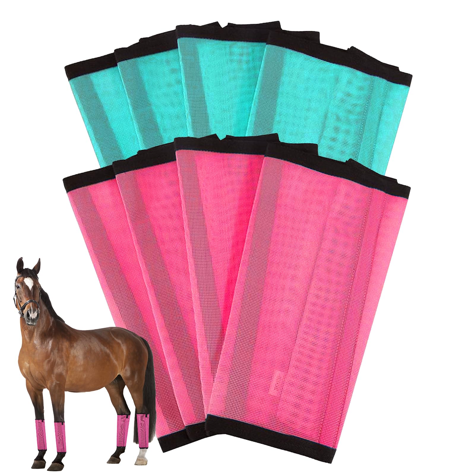 YoouDamy 2025 Horse Fly Boots,Breathable Fine Mesh Fly Boots for Horses,Multiple
