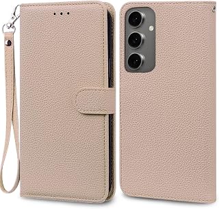 Galaxy S24FE Case, Notebook Style, Compatible with Samsung Galaxy SCG30 au SIM-Free, Galaxy S24FE Notebook Case, Cover, S24FE Phone Case, Wallet, Cobeimisr, Lychee Pattern, Lightweight, Card Case
