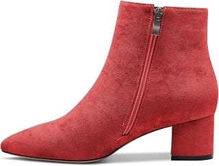 Castamere Women's Block Chunky Bottom Kitten Heel Heel Closed Pointed Toe Ankle Boots Slip-on Zipper Office Classic Dress Boots