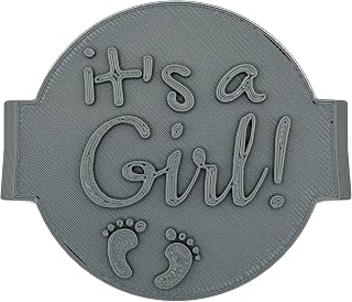 It's A Girl Cookie Stamp Fondant Embosser 6cm (2.36 inches) for Baking, Icing, Fondant, Biscuits, Cookie, Cupcake, Decoration - Made in UK - The Cookie Factory