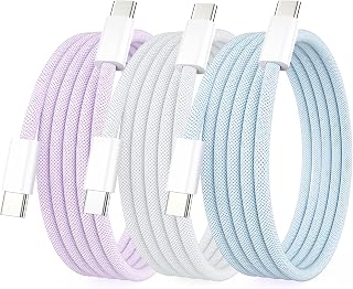 3Pack 3M USB C to USB C Charging Cable Apple 60W 5A usb c fast charger cord | for iPhone 17/17 Pro/17 Pro Max/Air/16/16e/15/15Pro/15Pro Max/MacBook Air 13 inch/MacBook Pro/ipad/Samsung