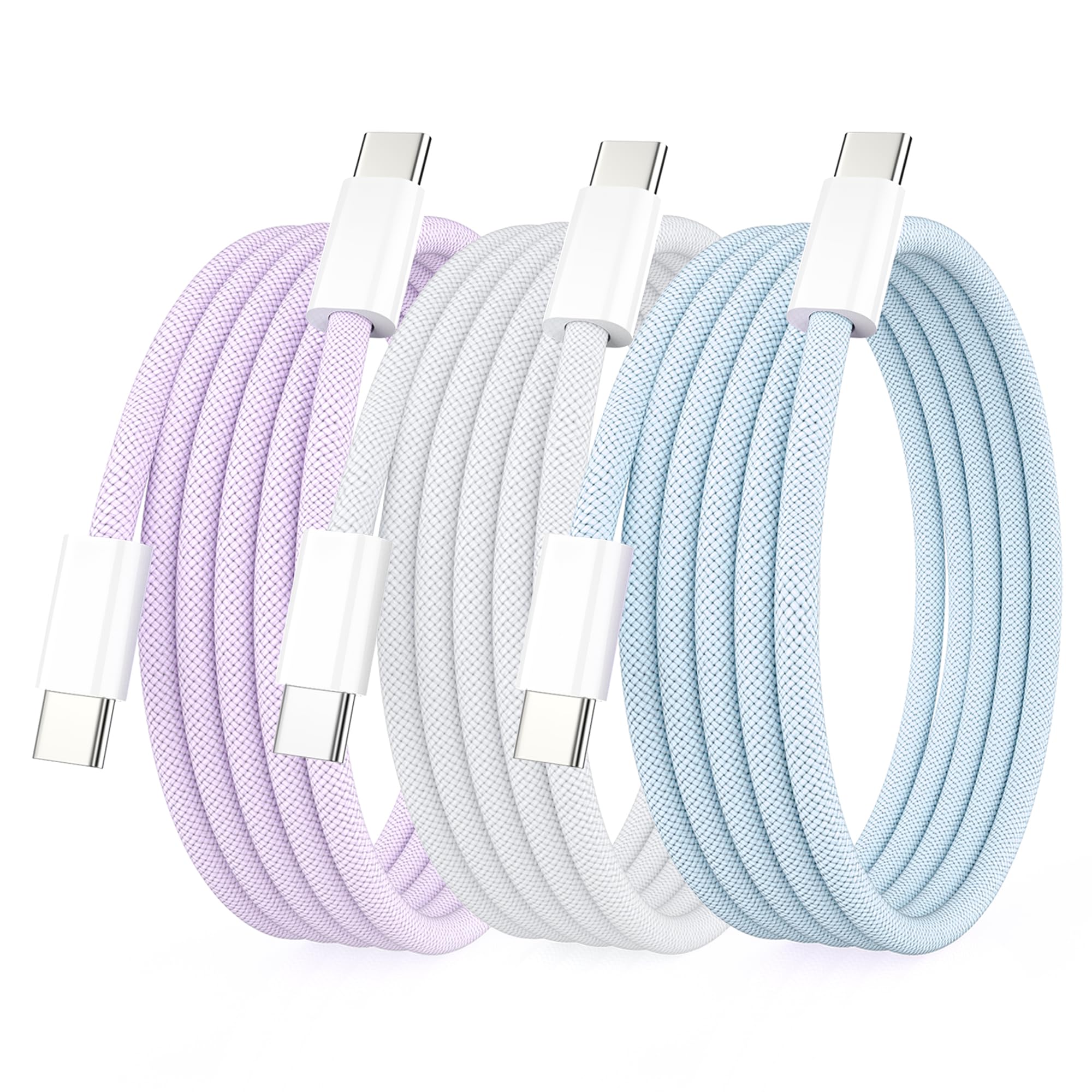 3Pack 3M USB C to USB C Charging Cable Apple 60W 5A usb c fast charger cord | fo