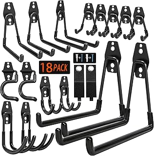 Kodreat 18 Pack Garage Hooks Heavy Duty - Anti-Slip Coating | Garage Storage Hooks for Hanging Bike，Ladder，Garden Tools，Hose