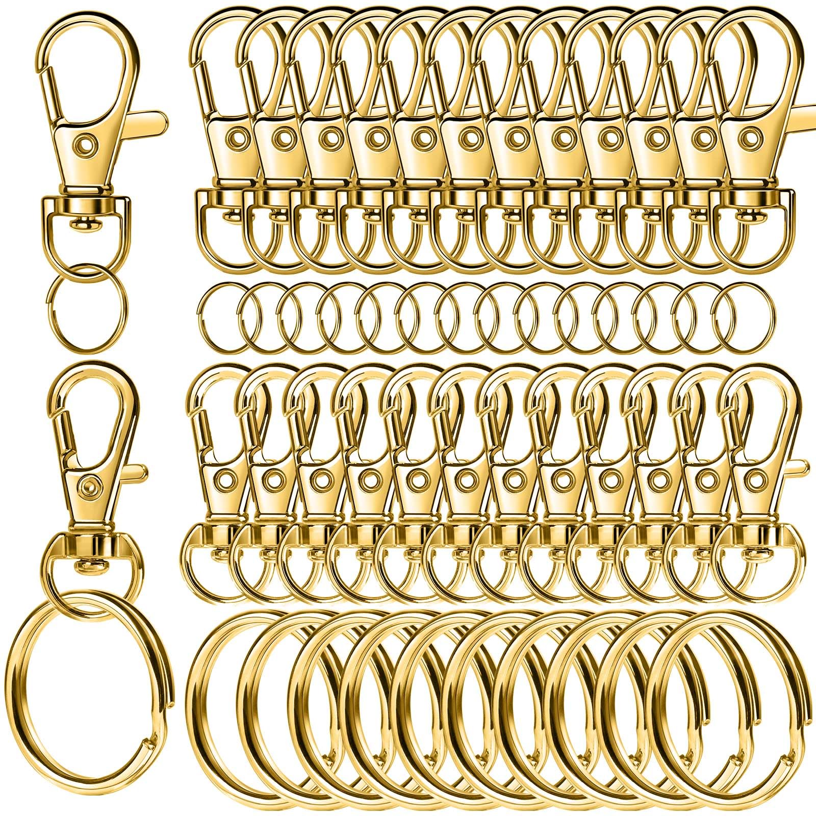 LEOBRO 60 PCS Swivel Snap Hooks and Key Rings, Keychain Clips and Key Chain Ring