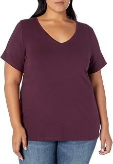 Amazon Essentials Women's Plus Size V-Neck Short Sleeve T-Shirt