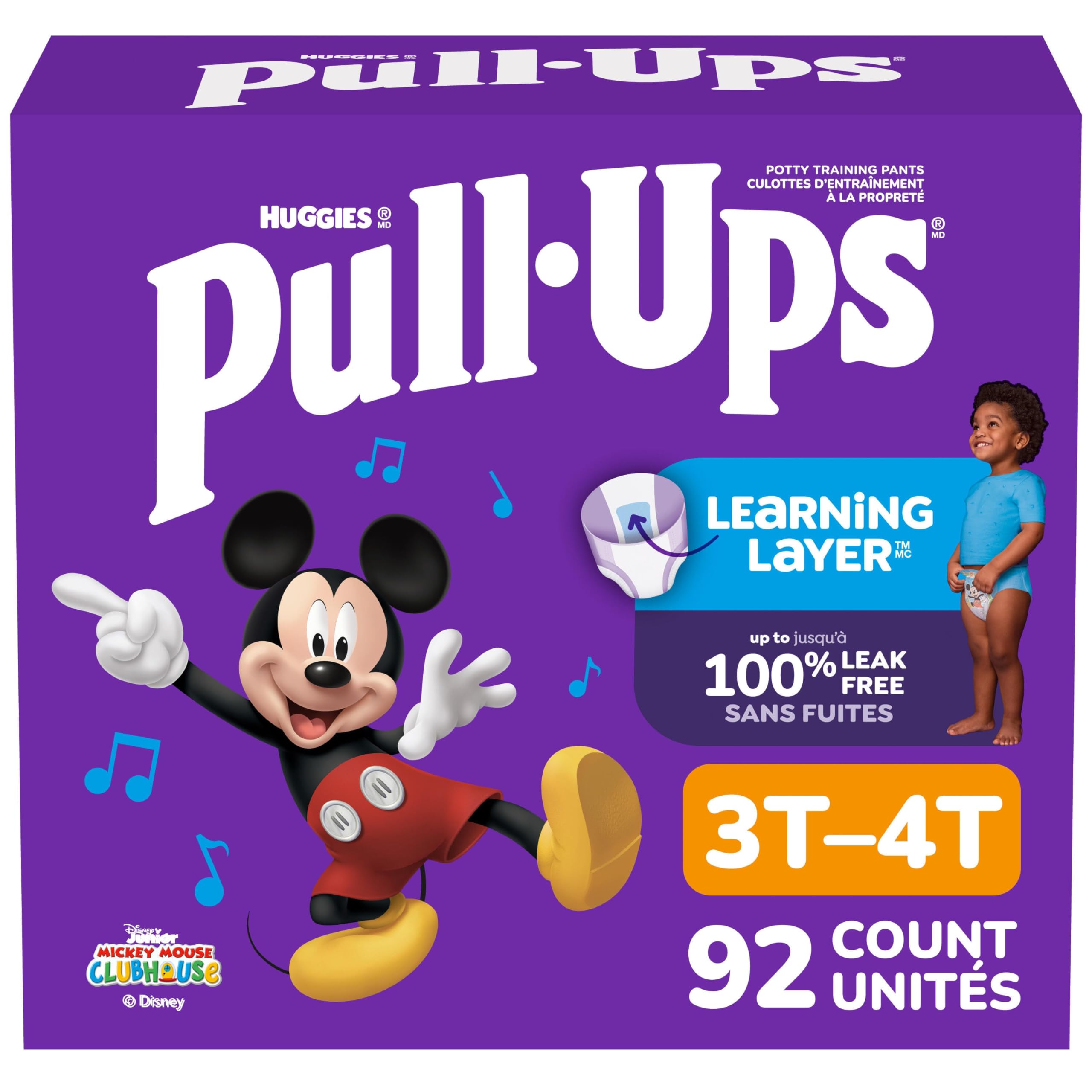 Pull-Ups Boys Potty Training Underwear, 3T-4T, 92 Count, Easy Open Sides | Learn