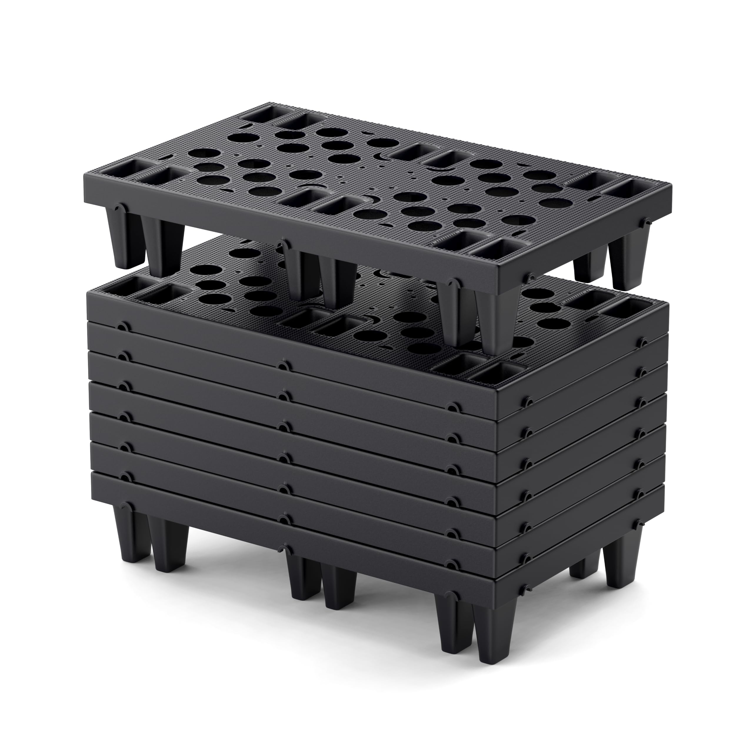 TATBTCT Plastic Pallets 8-Pack Interlocking Floor Risers for Storage | Garage Ba