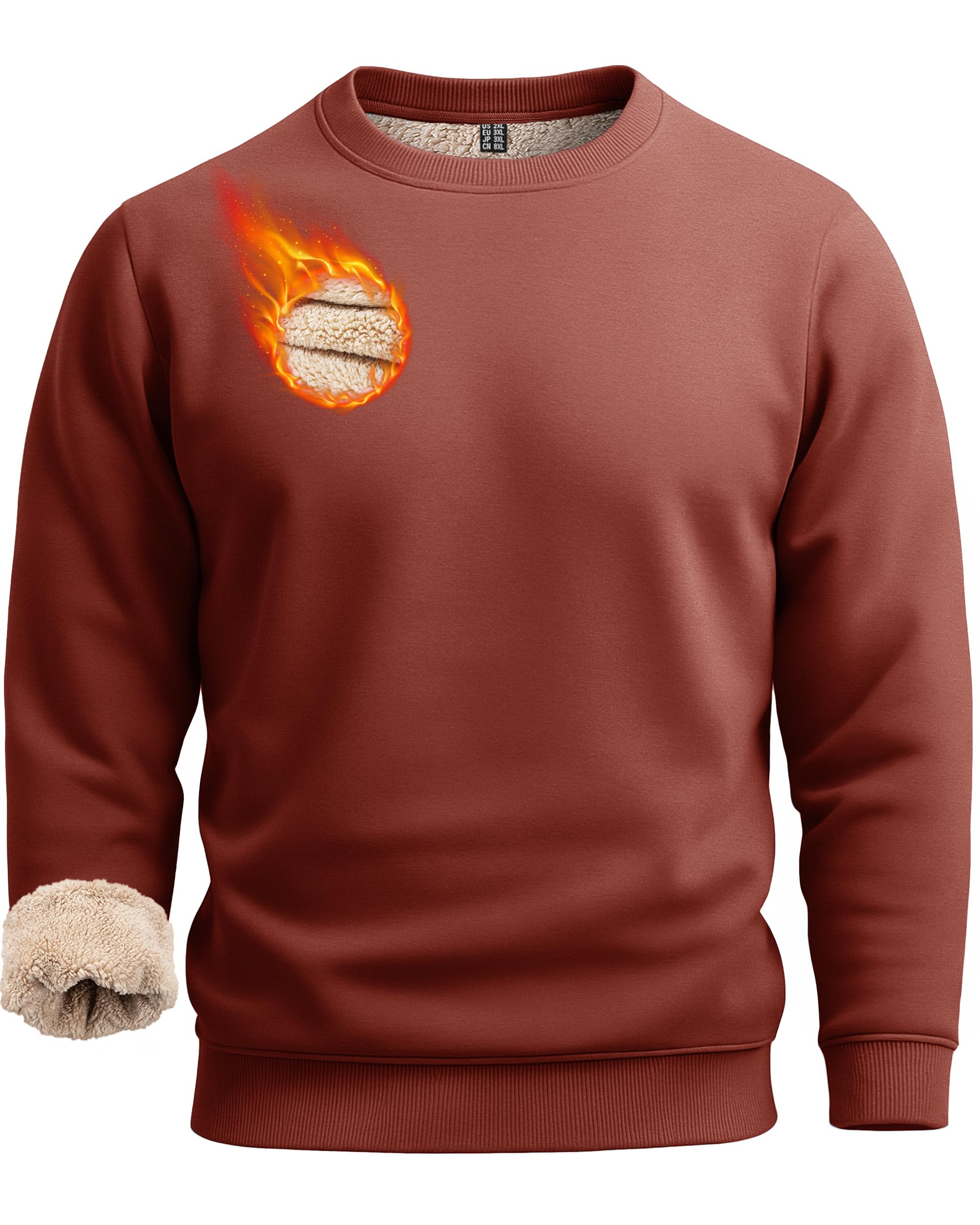 Boladeci Men's Sweatshirt Sherpa Lined Heavyweight Fleece Pullover