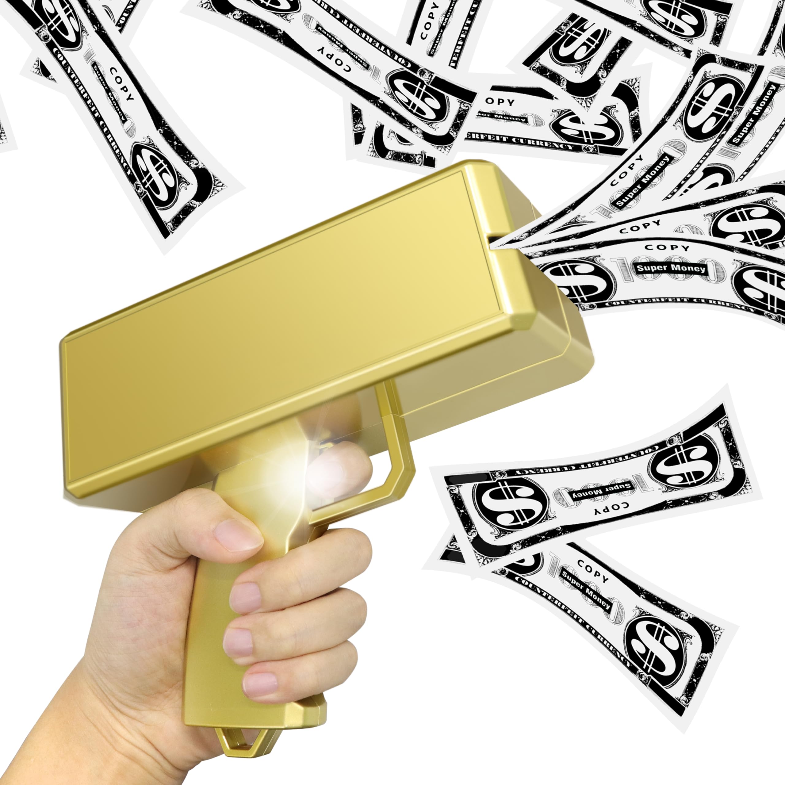 Alagoo Super Money Guns Paper Playing Spary Money Gun Make it Rain Toy Gun, Hand