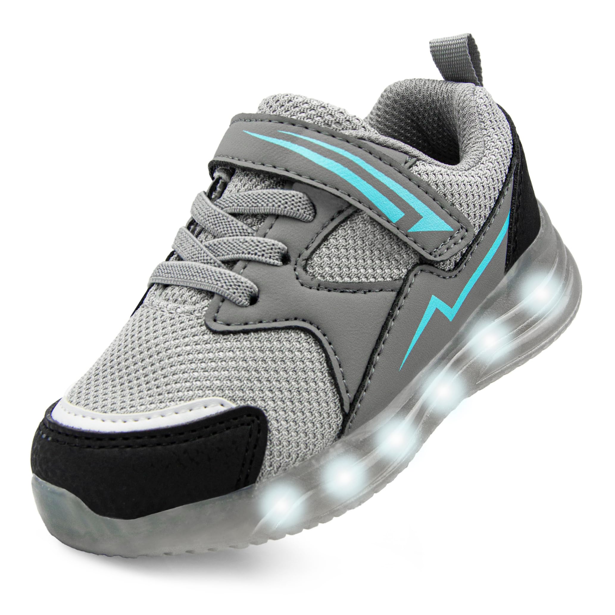 YESKIS Toddler Boys Girls Light Up Shoes LED Flashing Lightweight Mesh Breathabl