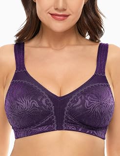 Wingslove Women's Minimiser Bra without Underwire, for Large Breasts, Non-Wired Relief, Wide Straps, Full-Figure Comfort