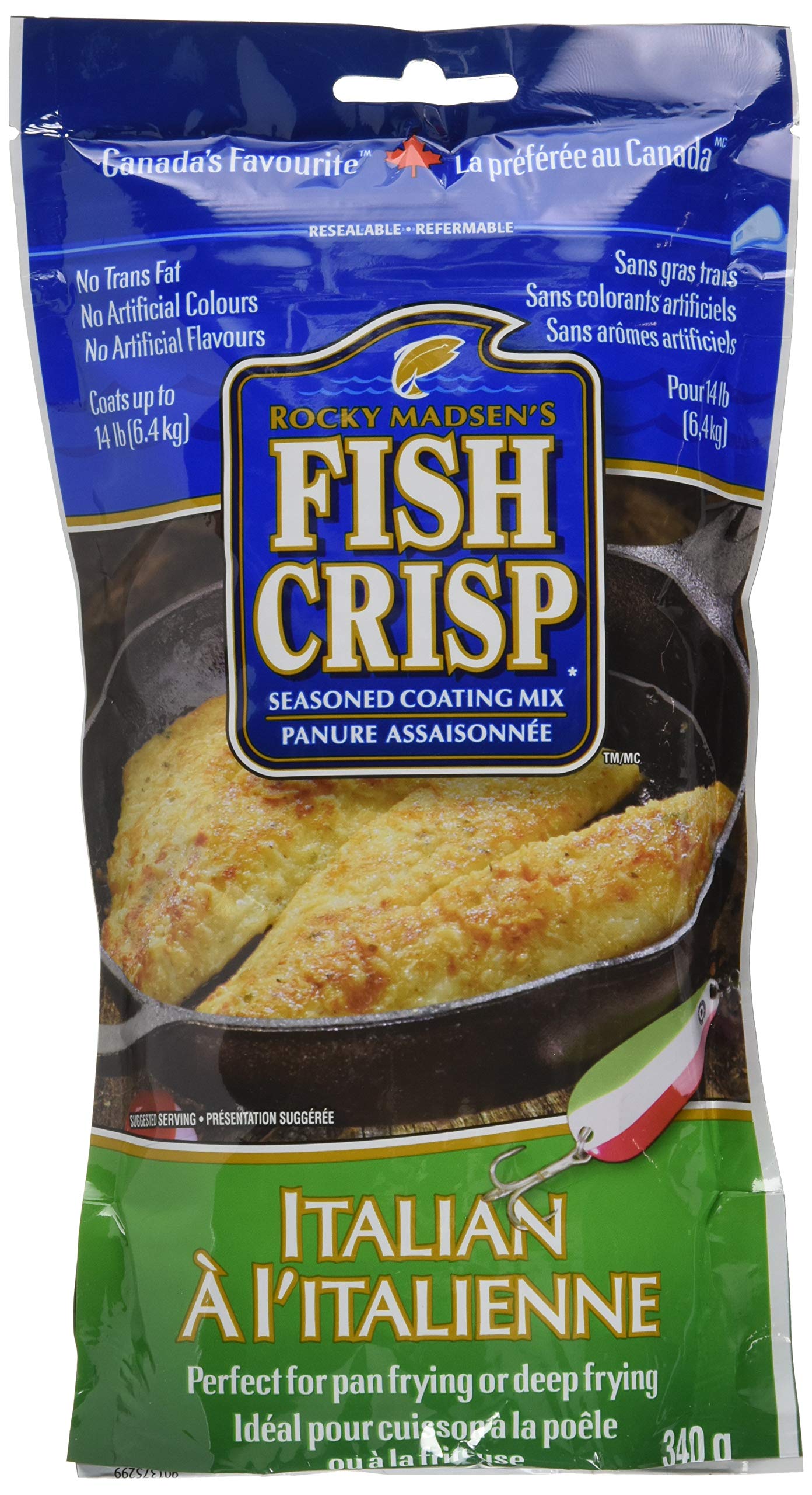 Fish Crisp Seasoned Coating Mix, Italian, 340 g | Easy Prep for Light, Crispy Ba