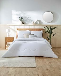 Night Lark Coverless Duvet Cotton Waffle Collection – Coverless Duvet Double Size 4.5 Tog with Advanced Smartfil® Fibre, Machine Washable, Hypoallergenic – White, Double Bed Size