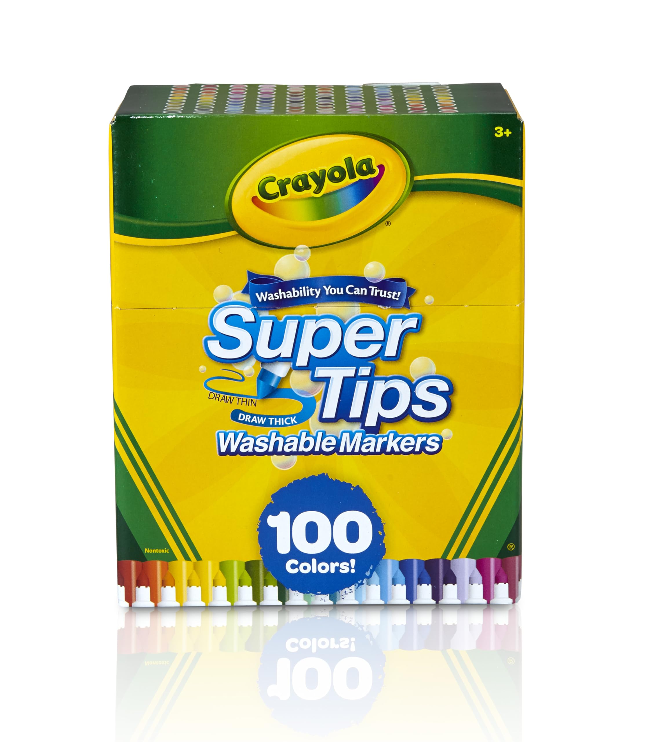 Crayola Super Tips Marker Set (100ct), Fine Point Washable Markers, Teacher Must
