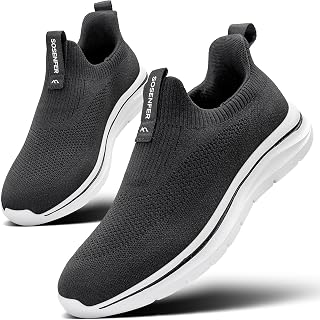 Sosenfer Slip on Men's Sneakers Breathable No Laces Comfortable Sports Shoes Lightweight Casual Sneakers Men Walking Shoes