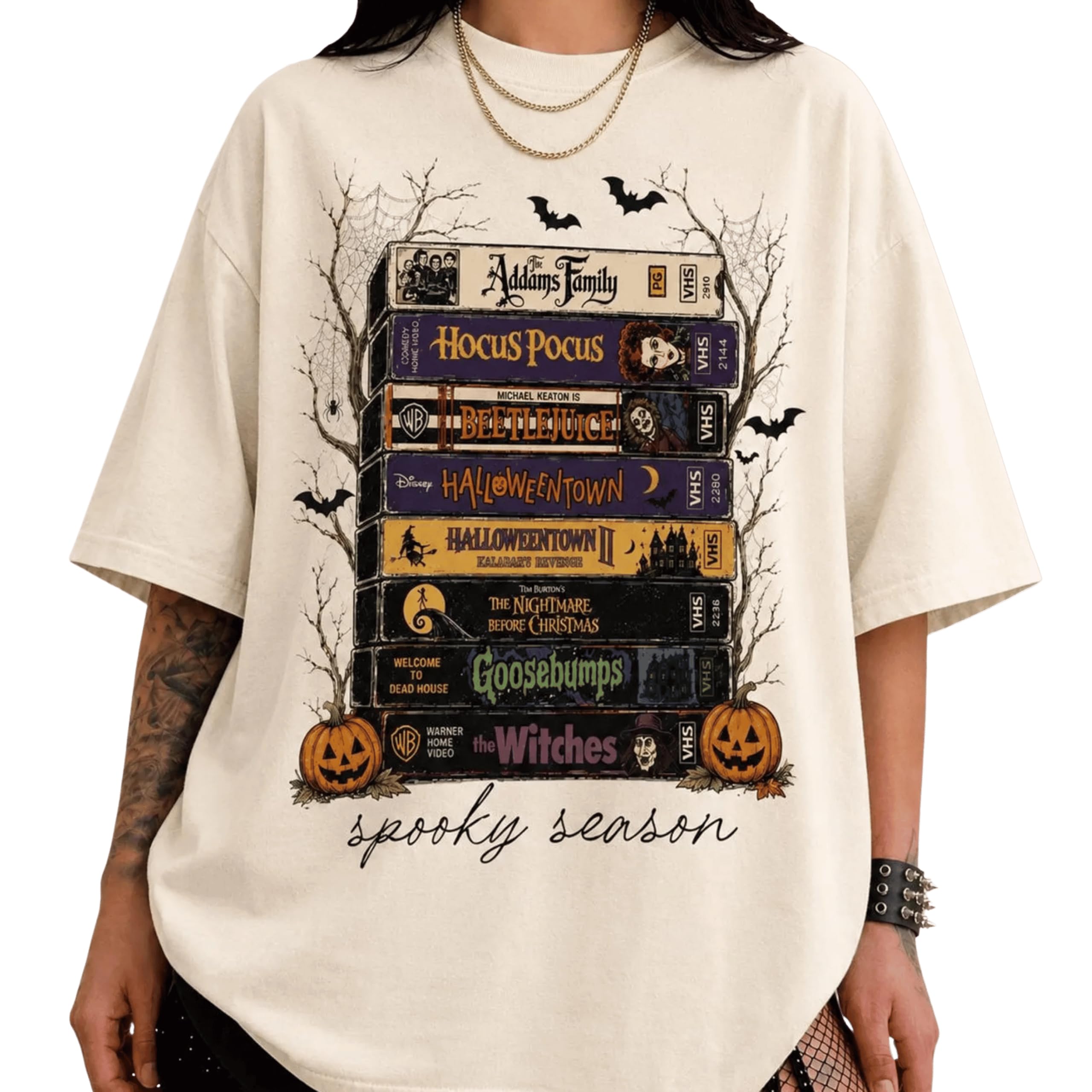 Handmade Vintage Halloween Movies Comfort T-Shirt, Retro Spooky Season Shirt, Fu