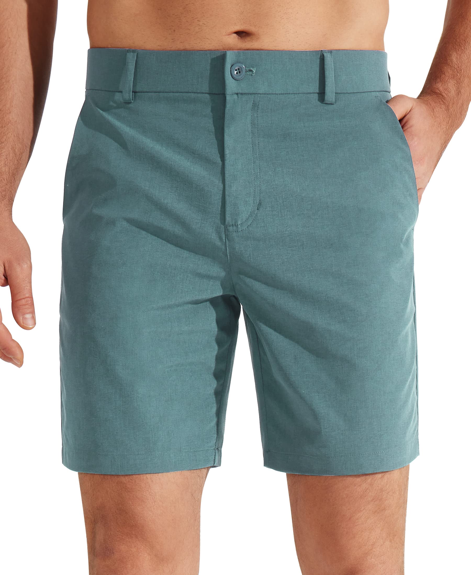Libin Mens Golf Shorts 7" 9" Work Shorts Casual Short Hybrid Flat Front Lightwei