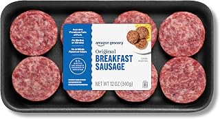 Amazon Grocery, Original Breakfast Sausage Patties, 12 Oz, Frozen