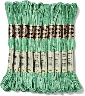 10 Skeins 8M Polyester Embroidery Floss 6 Ply Floss for DIY Crafts Hand Sewing Knitting DIY Jewellery Making - Sea Green
