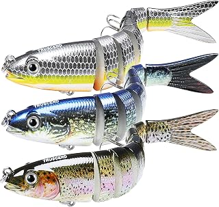 TRUSCEND Swimmax Köder mit BKK Haken, Einfacher Fang: Vibrierend, Wackelnd, Stabile Dyneema Faser Verbindung, Mehrteiliger Schwimmköder für Barsch, Zander und Hecht, Ideal für den Familienangelausflug