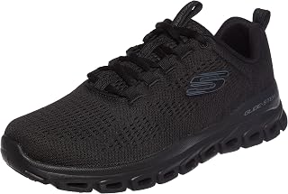 Skechers メンズ Glide Step Fasten Up レースアップスニーカー、ネイビー/ブラック、9.5
