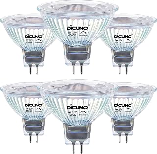 DiCUNO MR16 LED Bulb Dimmable, 4000K Natural, 12V 60W Equivalent, 6-Pack