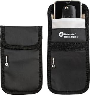 Defender Signal Blocker 2 Pack - RFID Faraday Pouch - Police Accredited Car Key Security Case - Phone Case Signal Blocking Device - Faraday Bag for Car Keys Mobile Phone Credit Cards