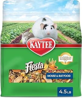 Kaytee Fiesta Mouse & Rat Food, Nutritious Blend, 4.5 Pounds | More mealtime fun. Mouse food blend. Fruits, veggies, rat enrichment