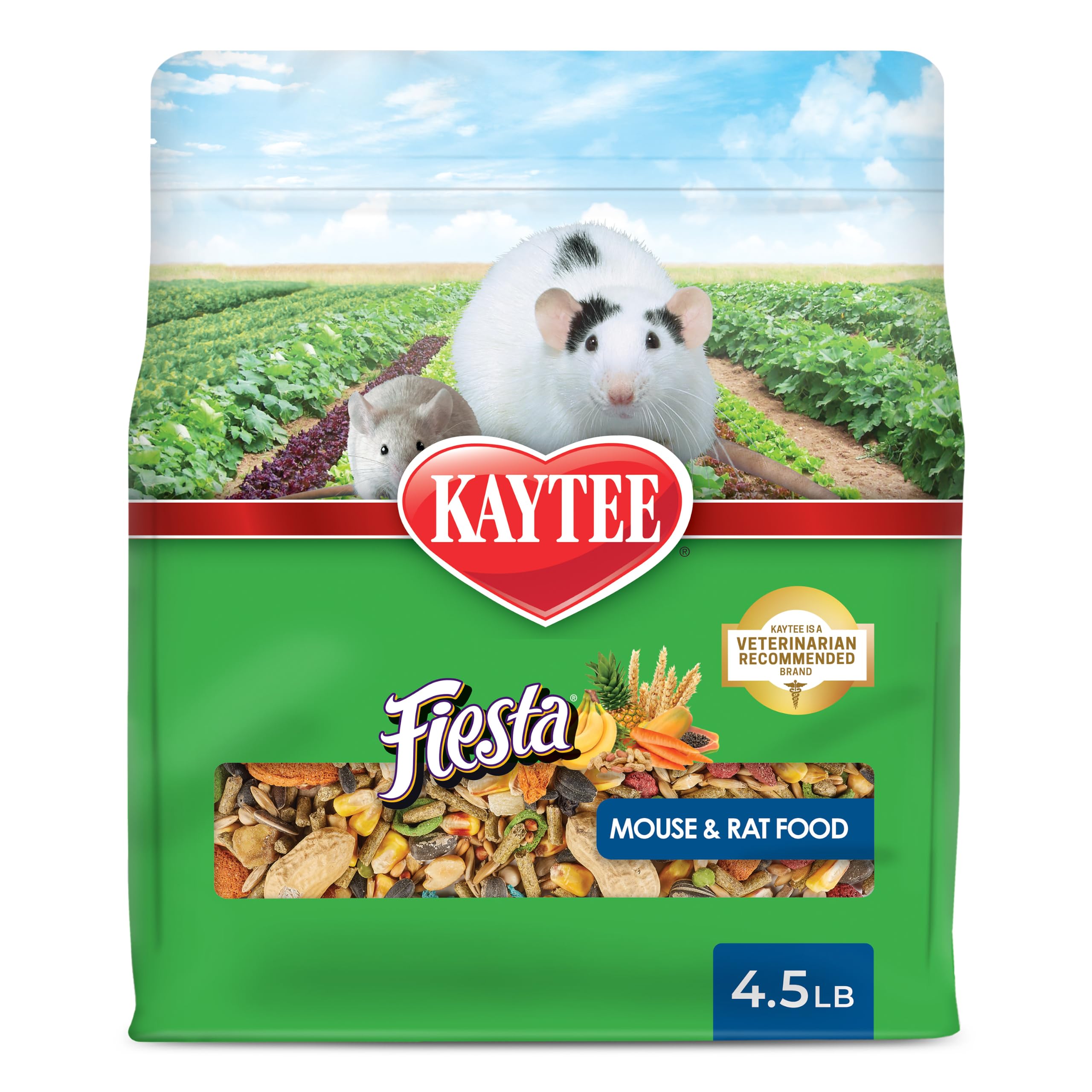 Kaytee Fiesta Mouse & Rat Food, Nutritious Blend, 4.5 Pounds | More mealtime fun