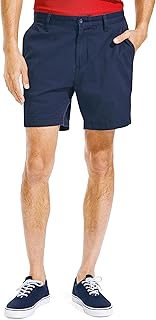 Nautica Mens Standard Cotton Twill Flat Front Stretch Chino Short Short