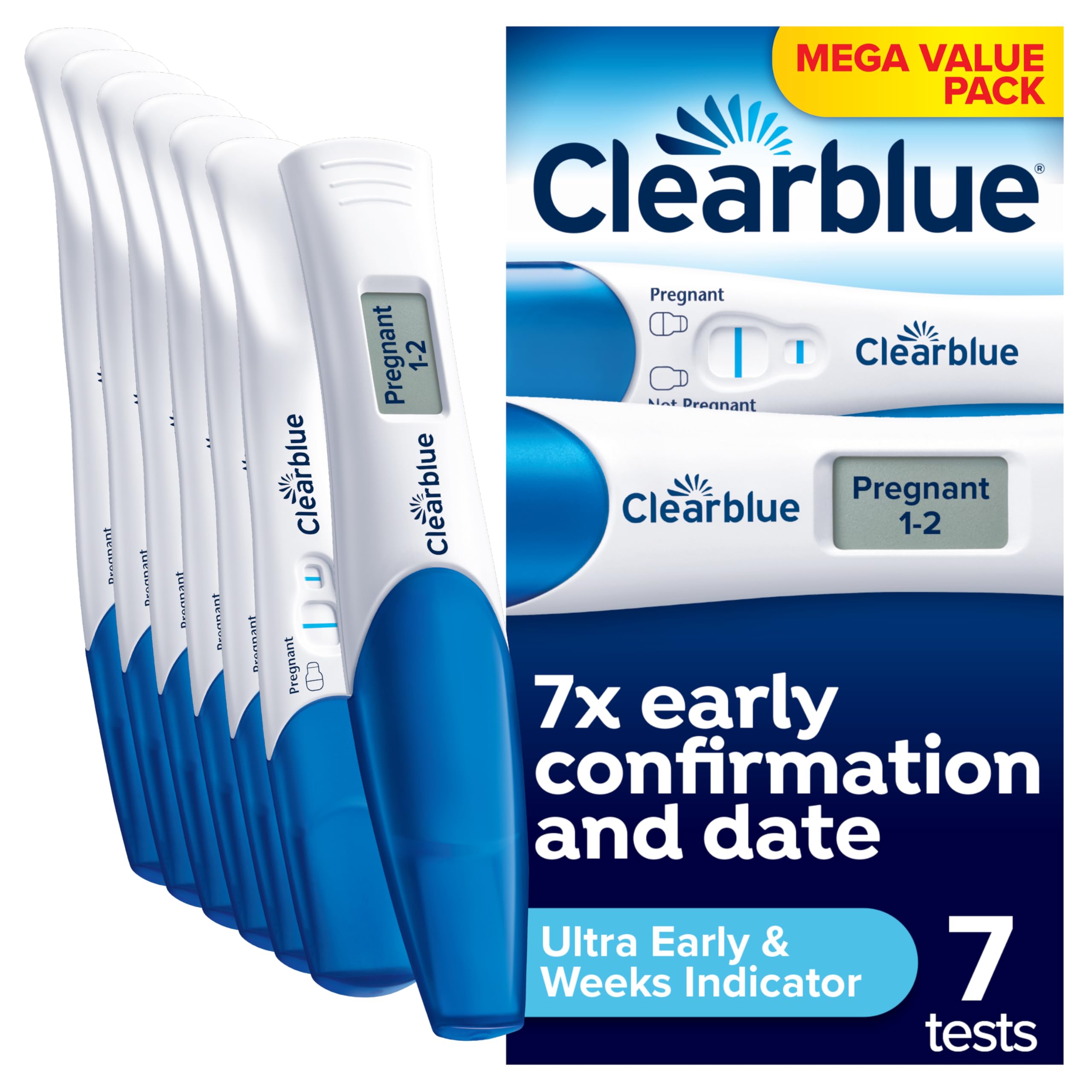 Clearblue Pregnancy Test 7X Confirmation & Date Early Detection Combo, 7