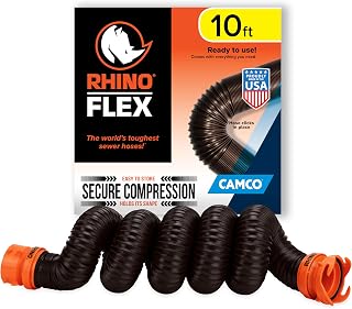 Camco RhinoFLEX 10ft RV Sewer Hose Extension Kit with Swivel Fitting, Extend Your Sewer Hose to Fit Your Needs, Frustration Free-Packaging