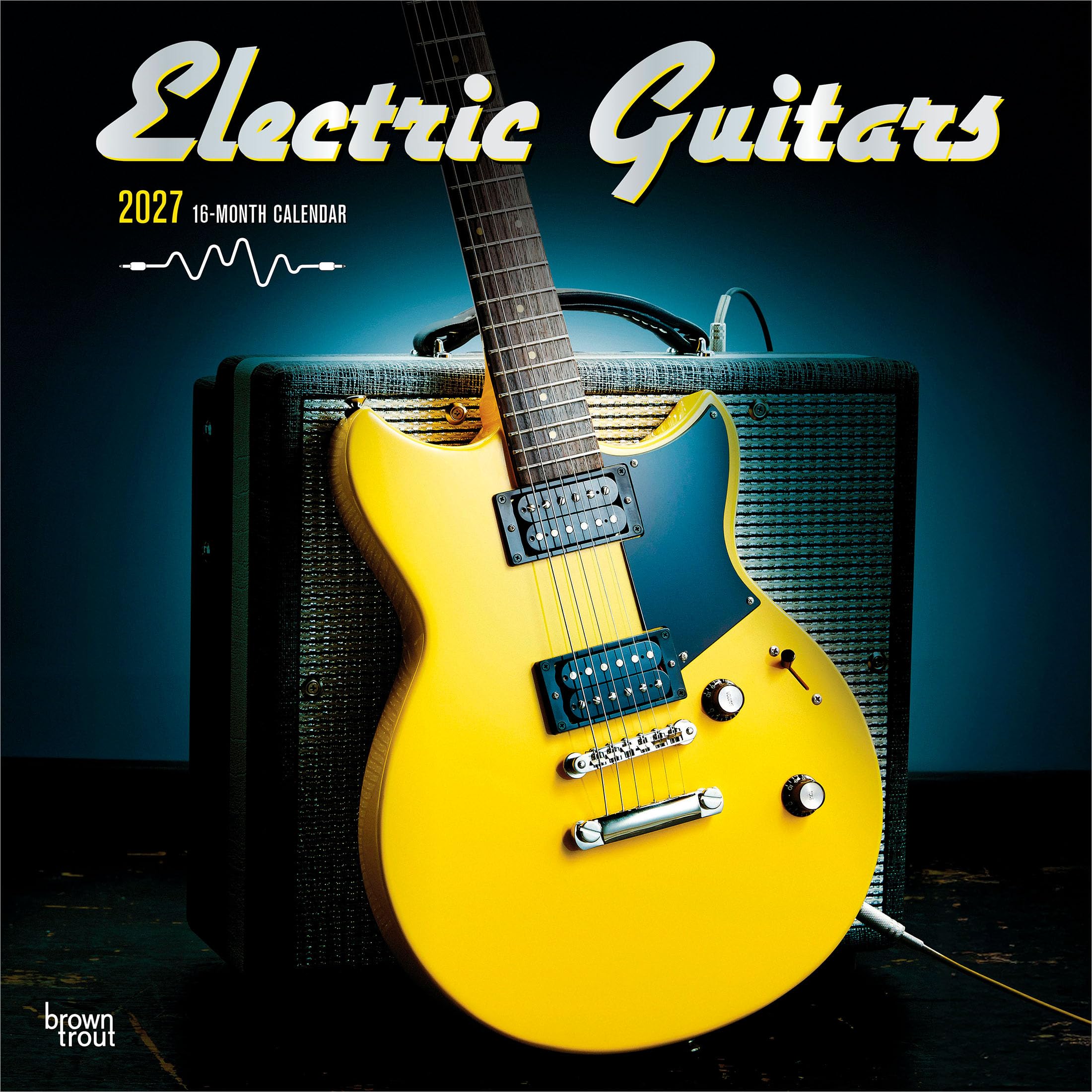 Electric Guitars | 2027 12 x 24 Inch (Hanging) Monthly Square Wall Calendar | Fo