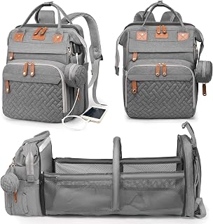Astro alan Baby Diaper Bag with Changing Station, Waterproof Diaper Bag Backpack for Moms Dads with USB Charging Port, Baby Shower Gifts, Baby essentials,Grey