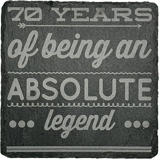 GhostMonkey 70th Birthday Gifts Men Funny Slate Coaster - 70th Birthday Gifts for Women Friend - 70th Birthday Ideas for Men - Novelty and Funny 70th Birthday Gifts