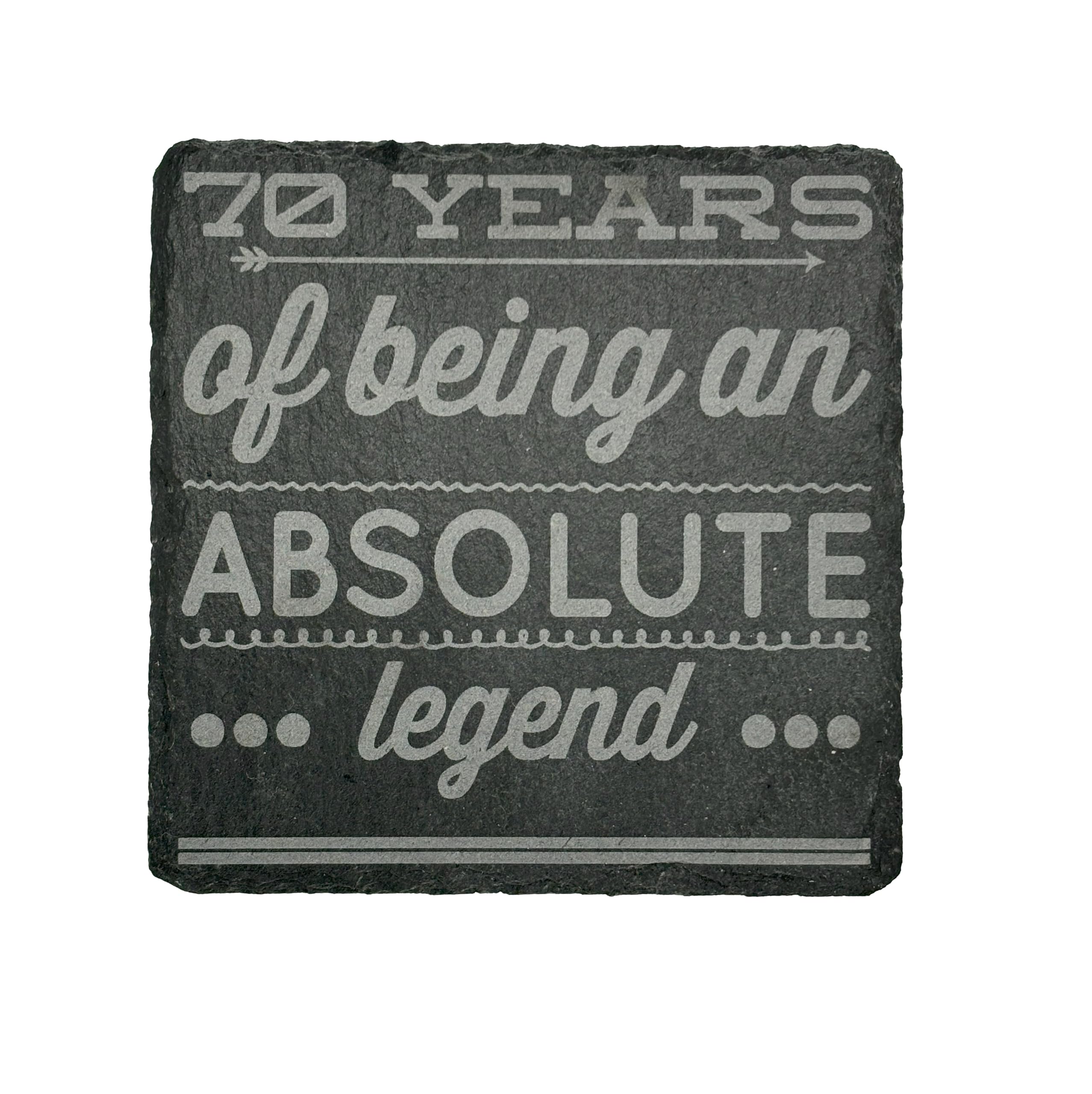 GhostMonkey 70th Birthday Gifts Men Funny Slate Coaster - 70th Birthday Gifts fo